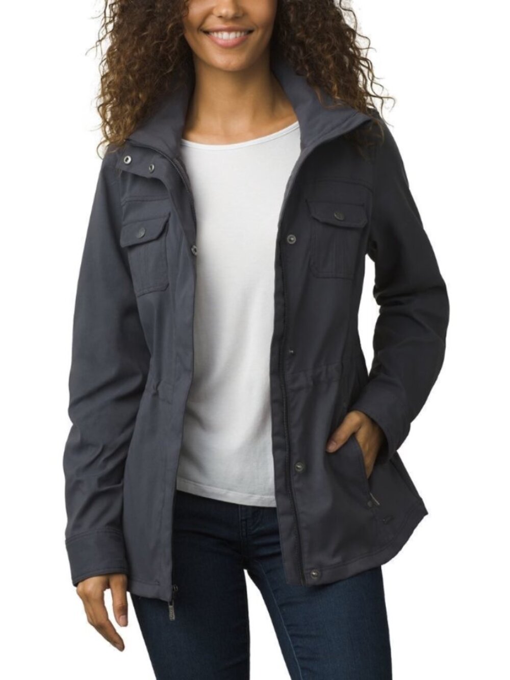 Prana Halle All Purpose Travel Utility Jacket Gray Womens Size M Water Resistant